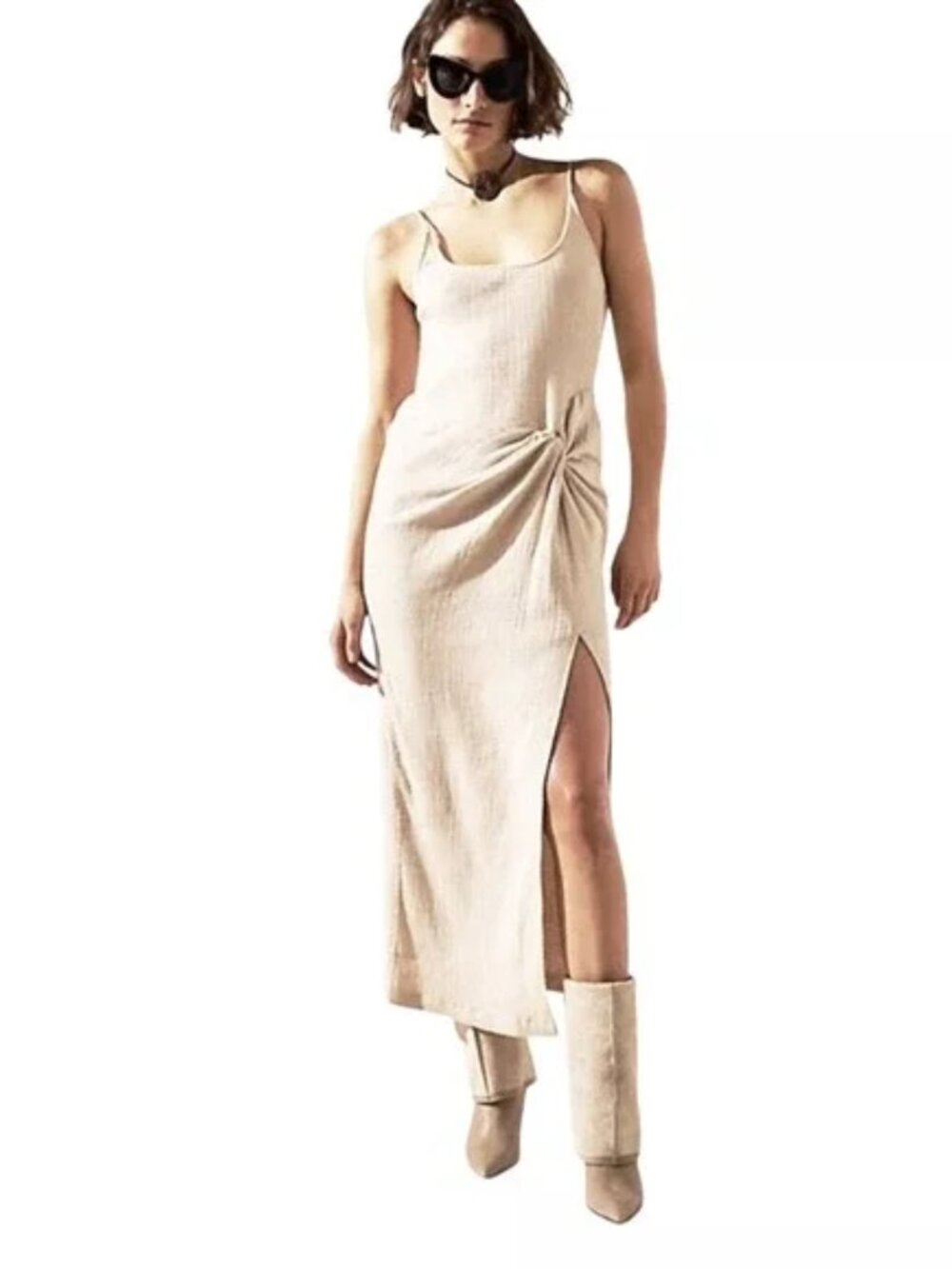 NWOT Free People Sand Twist Front Maxi Dress